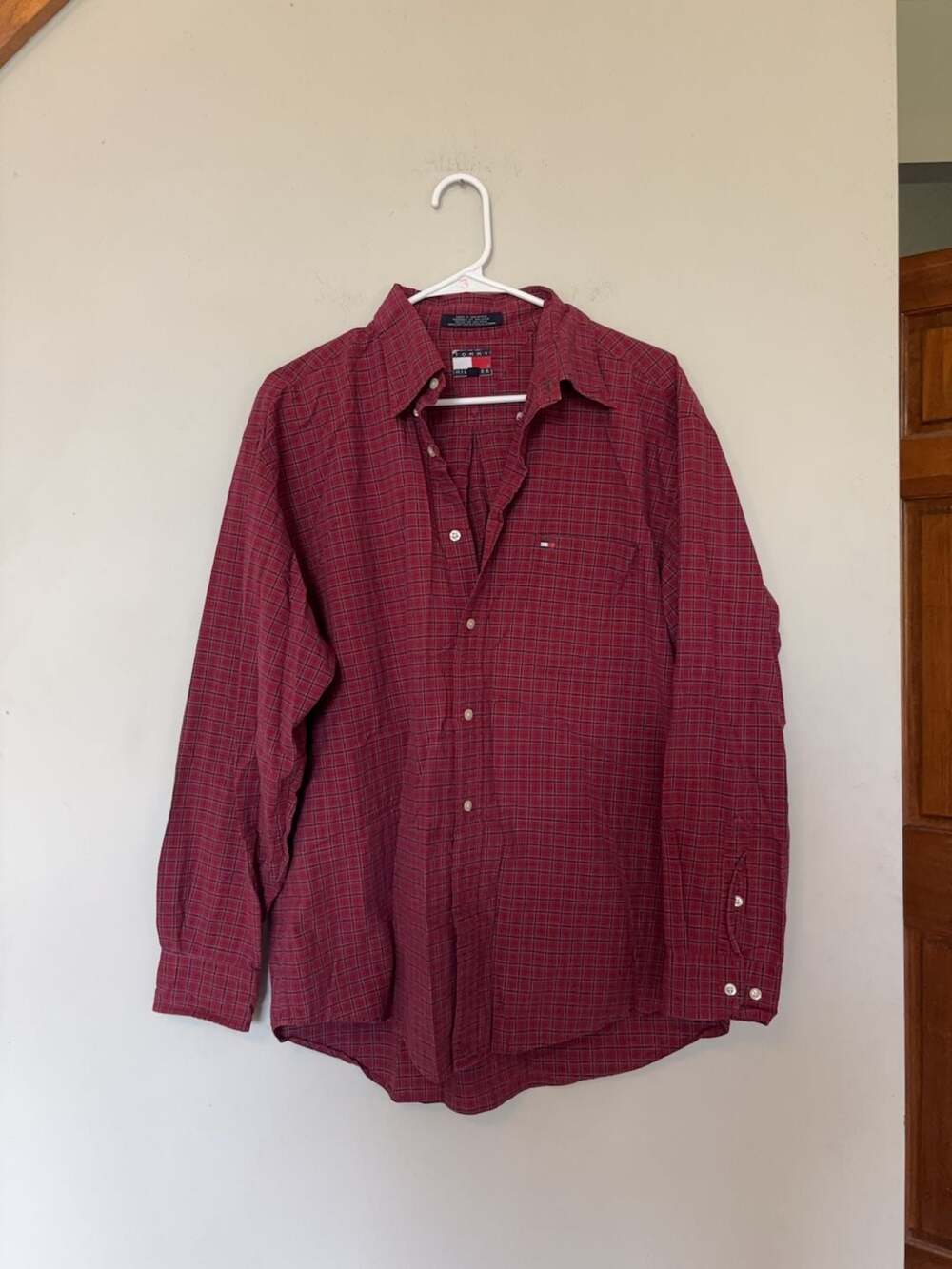 Vintage Tommy Hilfiger Long Sleeve Plaid Button Down Shirt Size L